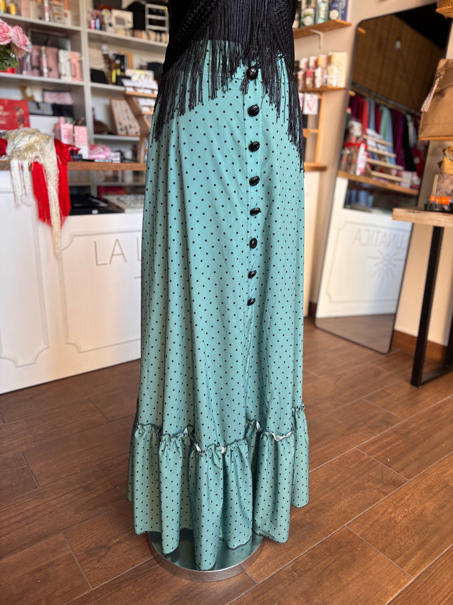 Falda flamenca Canastera VERDE JABONOSO